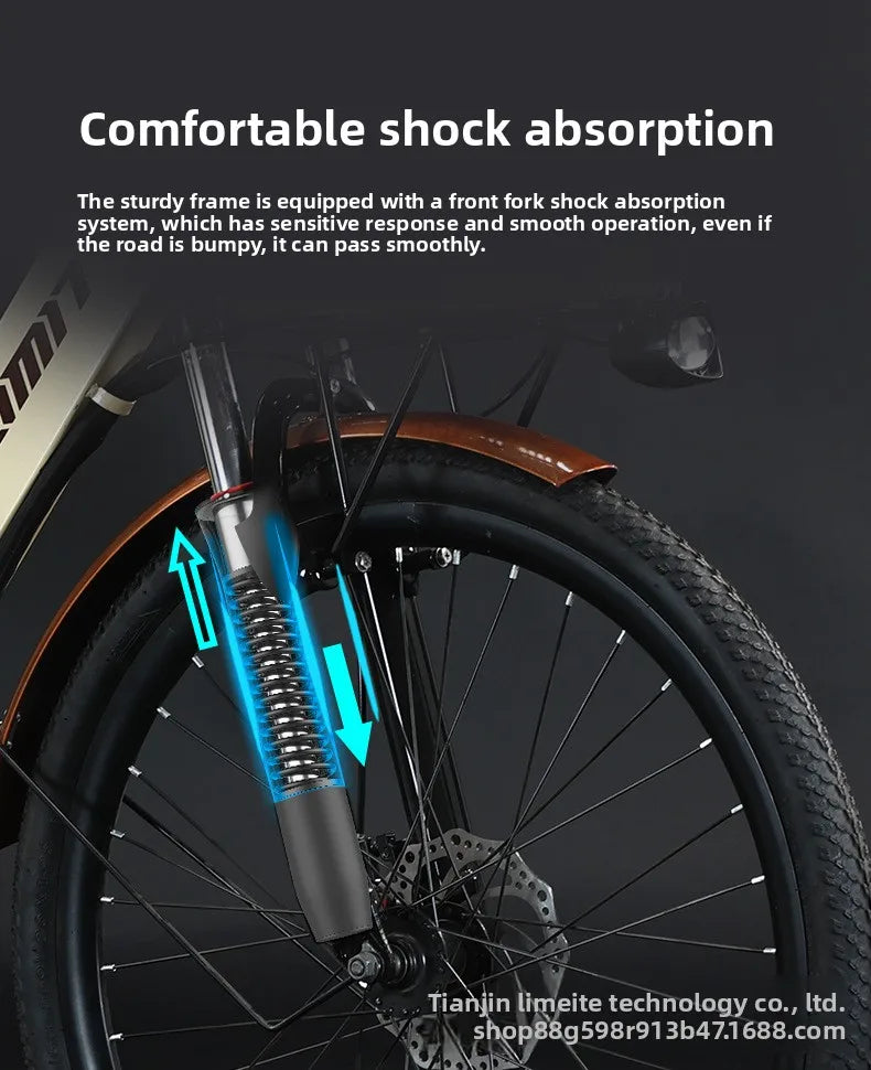 400W brushless motor city riding electric bicycle 48V20AH lithium battery electric moped adult bicycle 26-inch leisure E-Bike