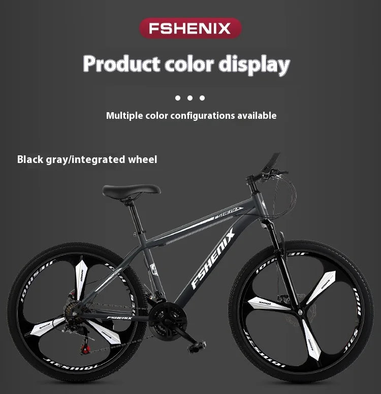 Adult wholesale mountain bikes, 24-inch and 26-inch, shock-absorbing, 21-speed off-road bikes, and college student bicycles