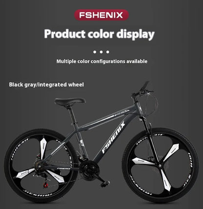 Adult wholesale mountain bikes, 24-inch and 26-inch, shock-absorbing, 21-speed off-road bikes, and college student bicycles