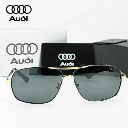 High Quality AUDI Genuine Sunglasses for Men Fashion Polarized Driving Eyewear Metal Frame Pilot Sun Glasses Original Box