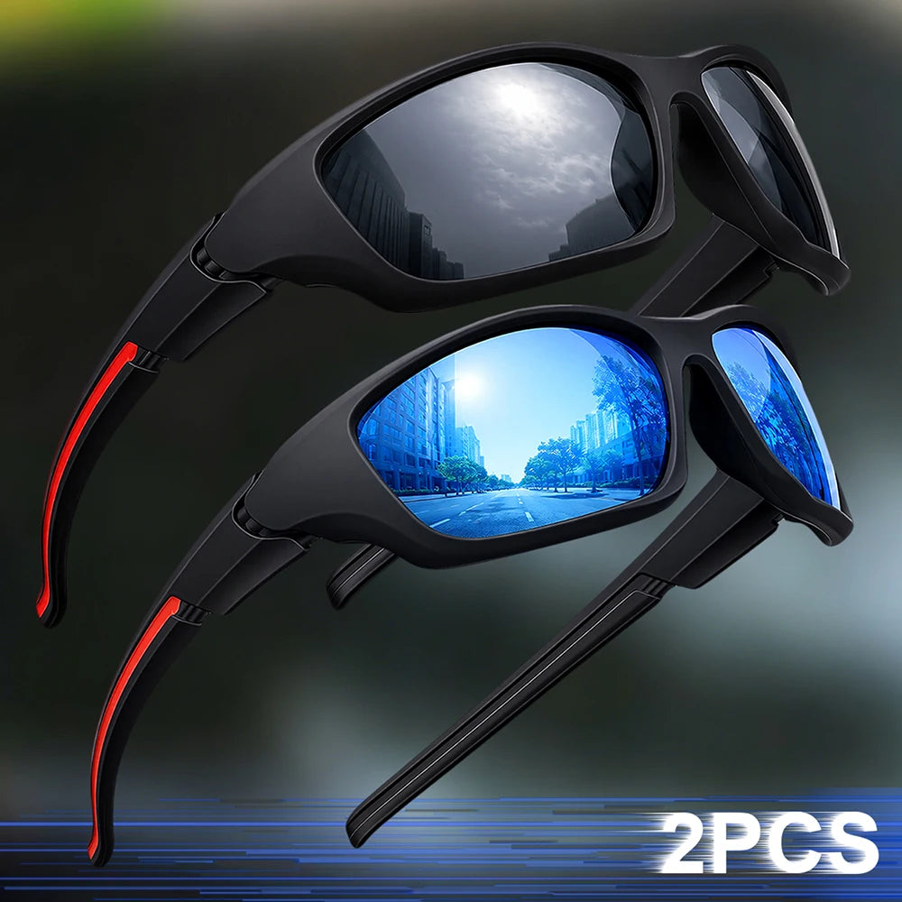 2pcs Advanced Cool Fantasy Polarized Surround Fashion Sunglasses,Men&