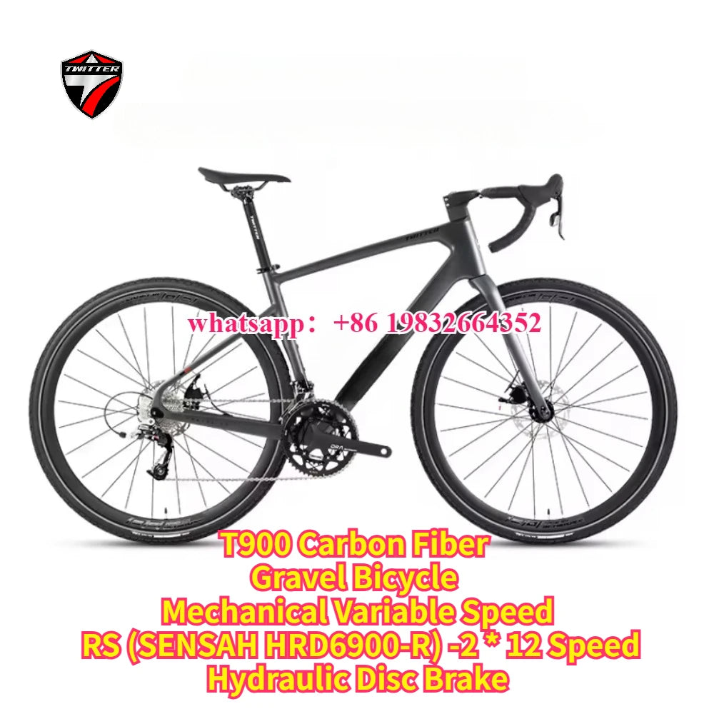 TWITTER Gravel Bike V1 – Wireless Electronic Groupset, Carbon Fiber Frame, Hydraulic Disc Brake
