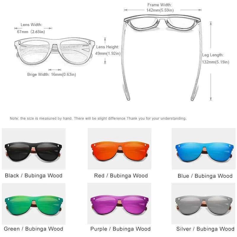 KINGSEVEN B5510 Natural Bubinga Wood Sunglasses – Oversized, Handmade, Unisex