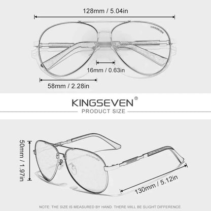 KINGSEVEN 7899 Pilot Sunglasses – Alloy Frame, Polarized, Anti-Reflective, UV400, Unisex