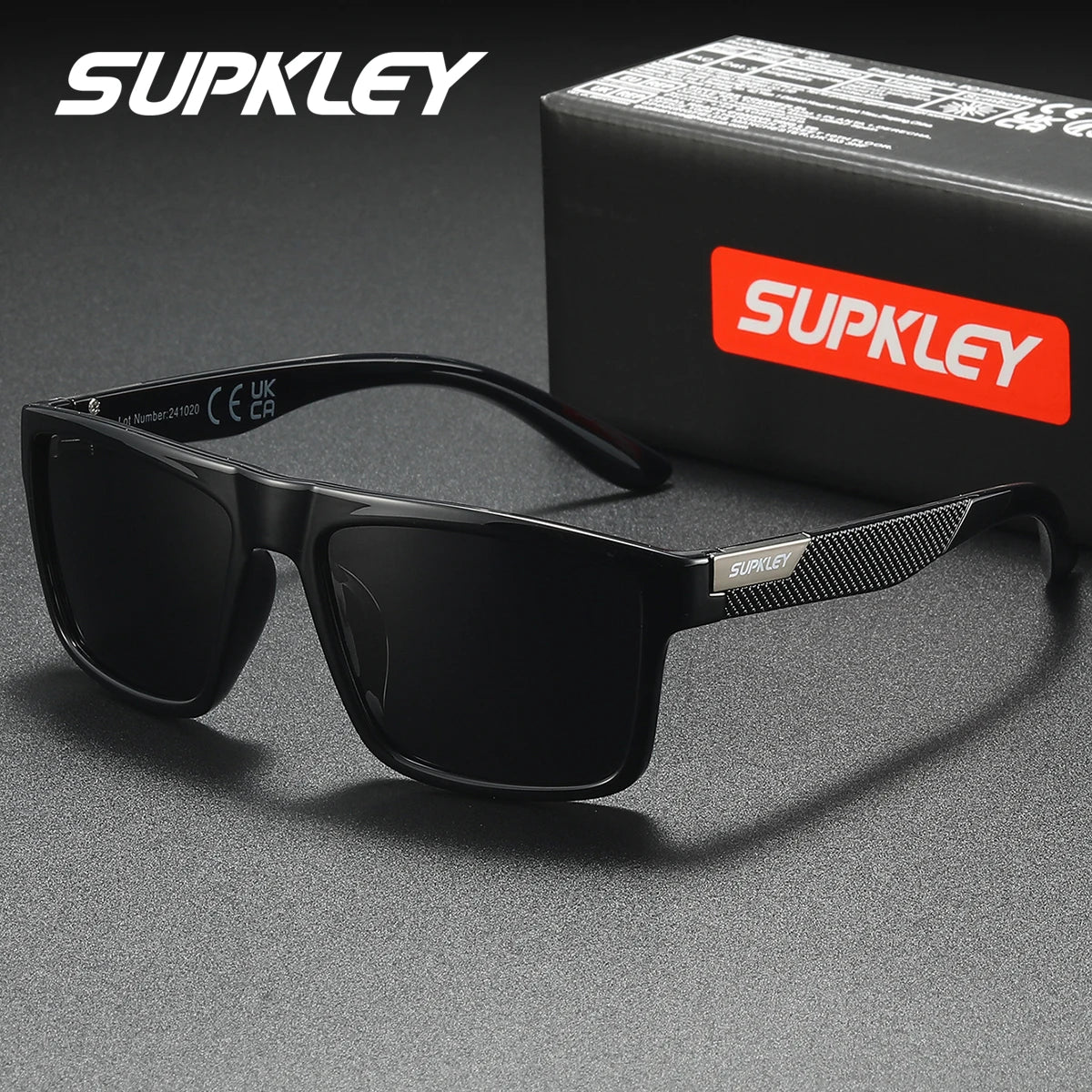 SUPKLEY Polarized Square Sunglasses – UV400, Lightweight Polycarbonate Frame, Unisex, 8 Colors
