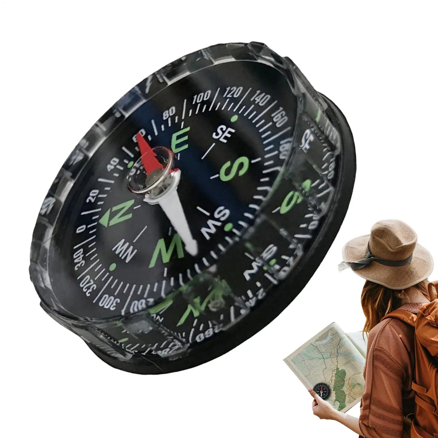 Waterproof Hiking Compass – Multifunctional Sighting Navigation for Survival, Mountaineering &amp; Boating