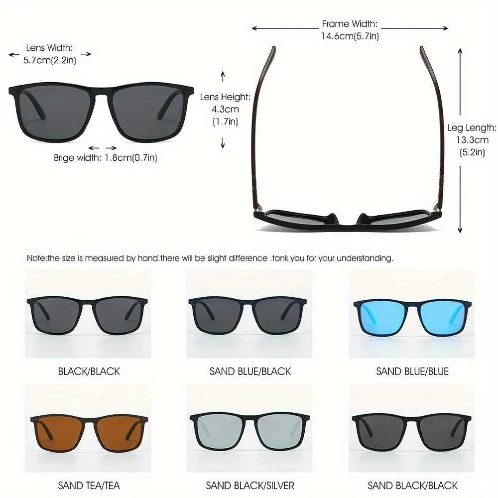 2pcs Luxury Square Vintage Polarized Cycling Sunglasses UV400 Men Women Fashion Eyewear Travel Driving Fishing Sun Glasses