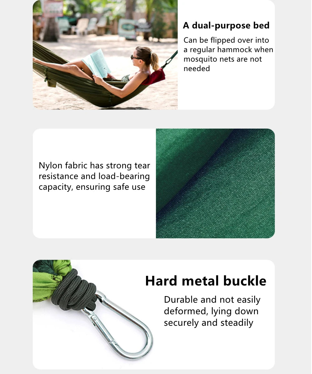 Portable Outdoor Camping Leisure Double Mosquito Net Hammocks  Garden Travel Tourist Nature Hike Sleeping Hanging Hammock Swing