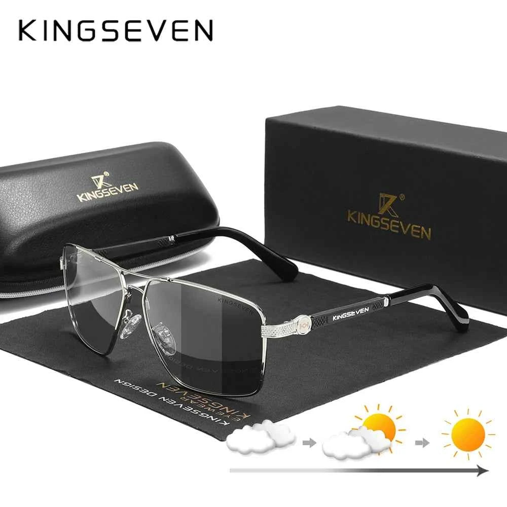 KINGSEVEN 7790 Polarized Square Sunglasses – Alloy Frame, UV400, Photochromic Options