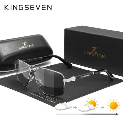 KINGSEVEN 7790 Polarized Square Sunglasses – Alloy Frame, UV400, Photochromic Options