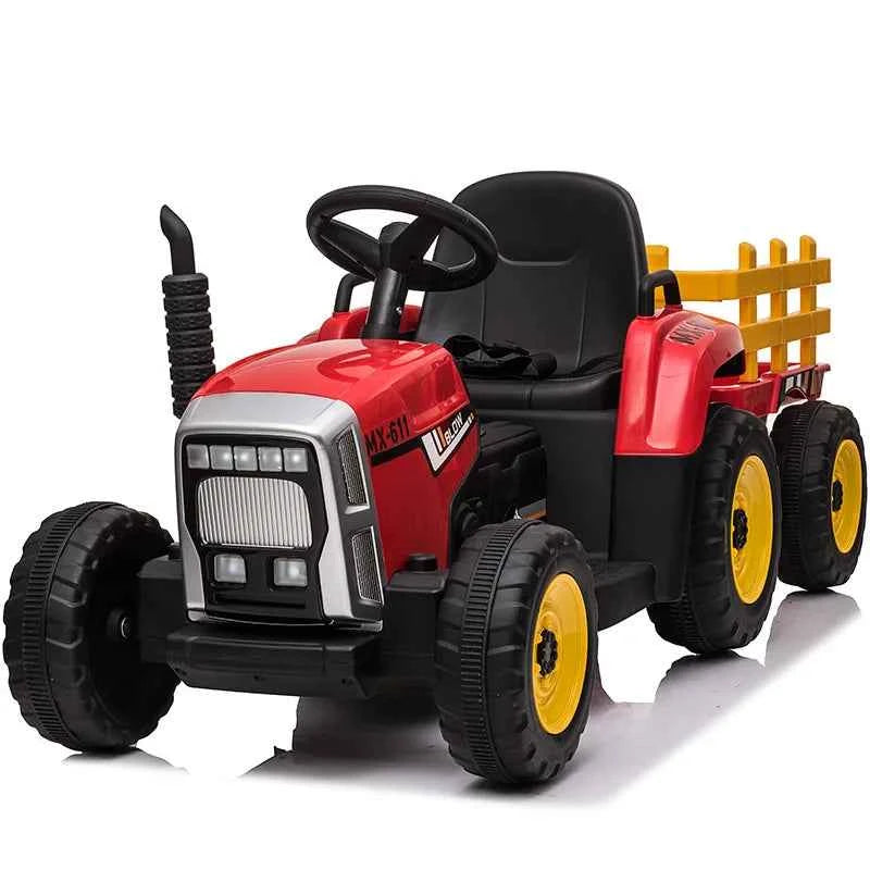 Kids Electric Ride-On Tractor – Dual Motors, LED Lights, Detachable Rear Bucket, Ages 3–12