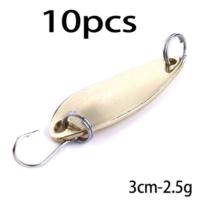 Metal Spoon Fishing Lure with Treble Hook – Gold &amp; Silver Jig Bait for Bass, Pike &amp; Perch