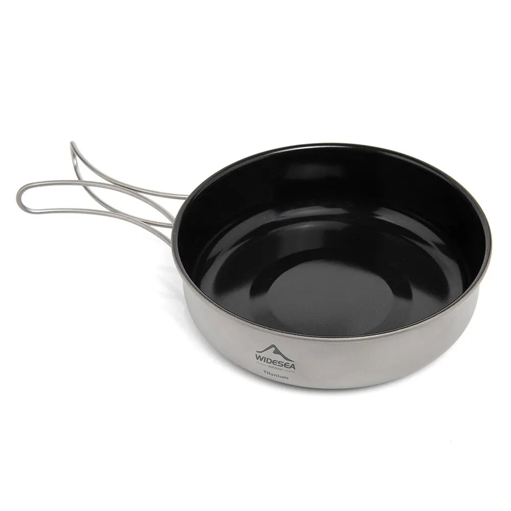 Widesea  Titanium Cookware  Titanium Cookware Set Tourism Cauldron Outdoor Cooking Pot Frying Pan Picnic Kitchen Hiking Trekking