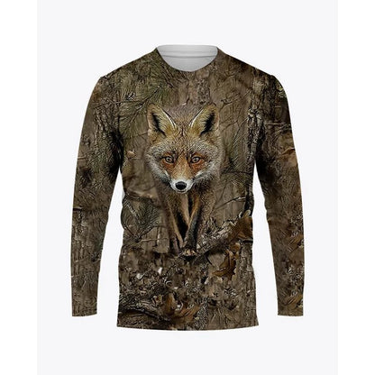 Camo &amp; Wildlife Graphic Long-Sleeve T-Shirt – Unisex Oversized Pullover Tee