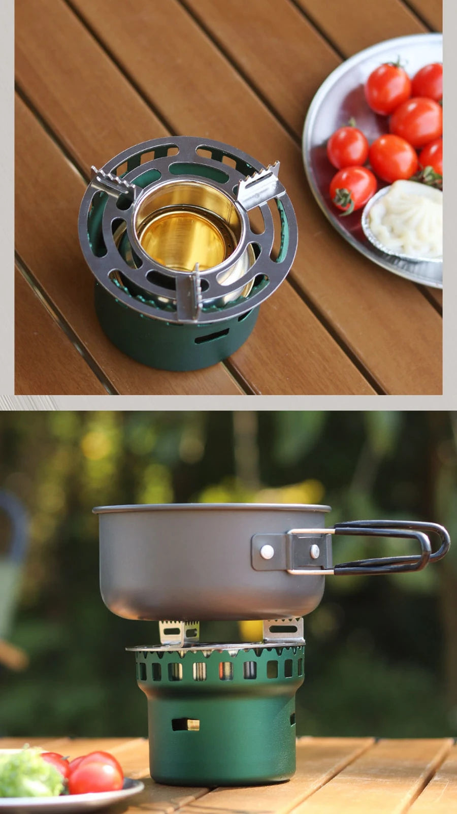 Camping Alcohol Stove with Storage Bag, High Power Windproof Bundled Burner for Backpack, Hiking, Picnic, Climbing