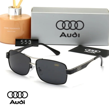 Audi Polarized Sunglasses – Unisex UV400 Anti-Glare Square Alloy Frame Sport &amp; Driving Shades