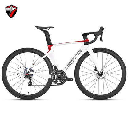 R5pro Carbon Fiber Road Bike 22/24 Speed Racing with Hydraulic Disc Brakes Available in 7 Sizes - 43.5/46/48/50/52/54/56
