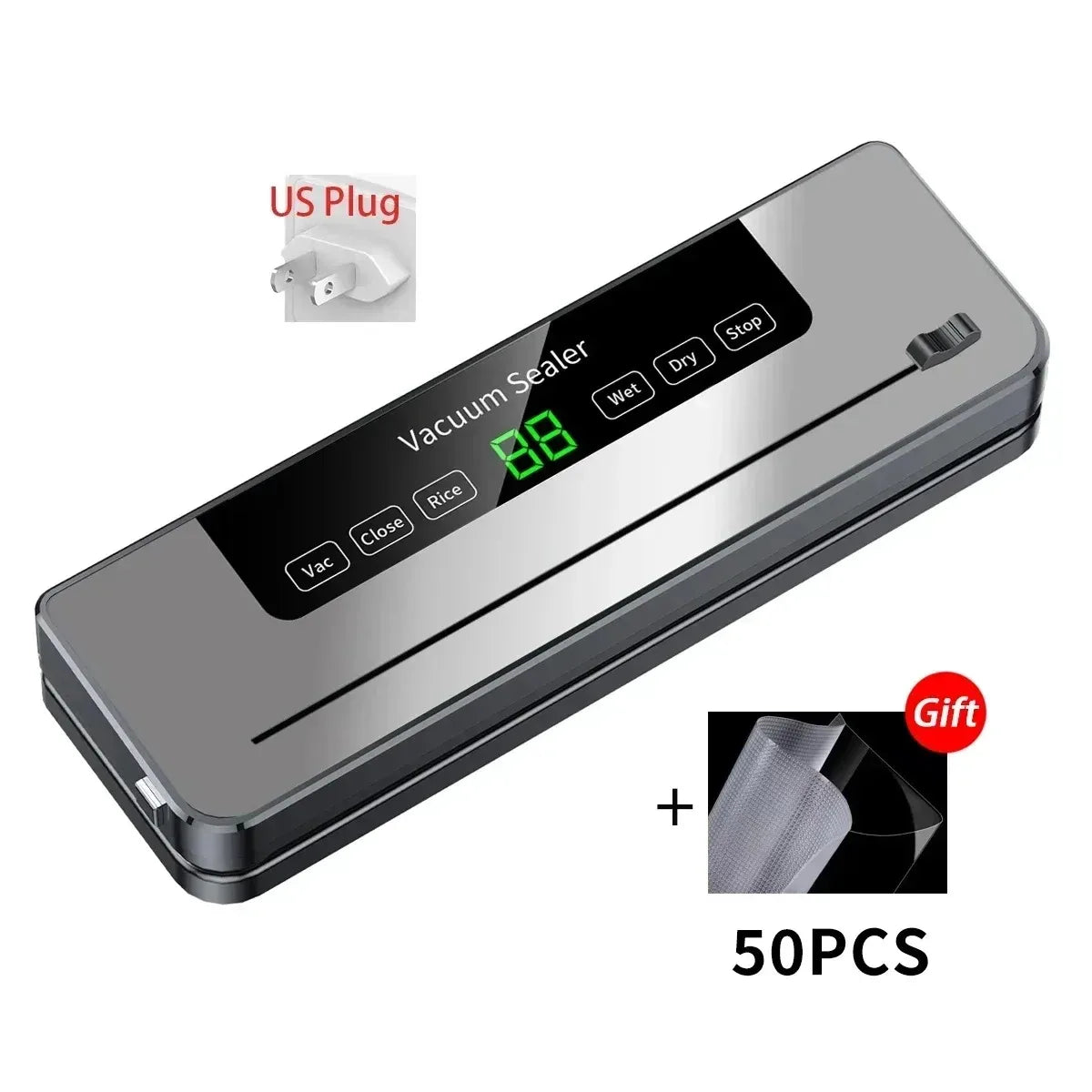 Mi Electric Vacuum Sealer Machine Dry/Wet Food Packaging Vacuum Sealing Bags Food Storage Vacuum Packaging Machine for Kitchen