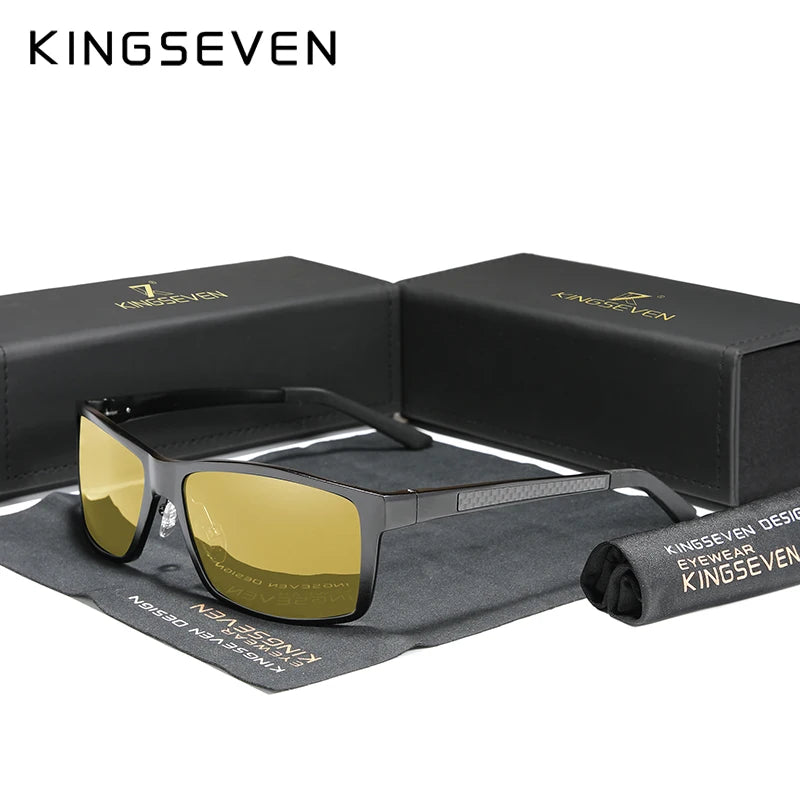 KINGSEVEN Aluminum Polarized Sunglasses – UV400 Mirror Anti-Reflective Driving &amp; Biking Eyewear