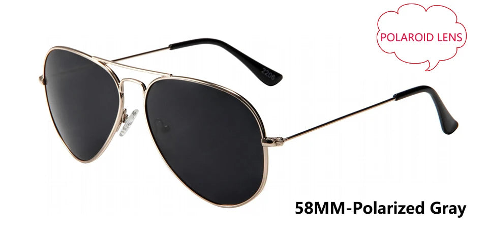 Pilot Mirror Sunglasses UV400 – Tempered Glass &amp; TAC Polarized Lens, 55mm &amp; 58mm