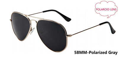 Pilot Mirror Sunglasses UV400 – Tempered Glass &amp; TAC Polarized Lens, 55mm &amp; 58mm