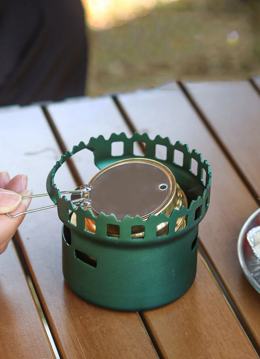 Camping Alcohol Stove with Storage Bag, High Power Windproof Bundled Burner for Backpack, Hiking, Picnic, Climbing