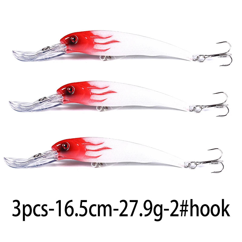 165mm 28g Deep Diving Minnow Fishing Lure – Hard Bait Wobbler for Bass, Pike &amp; Sea Fishing