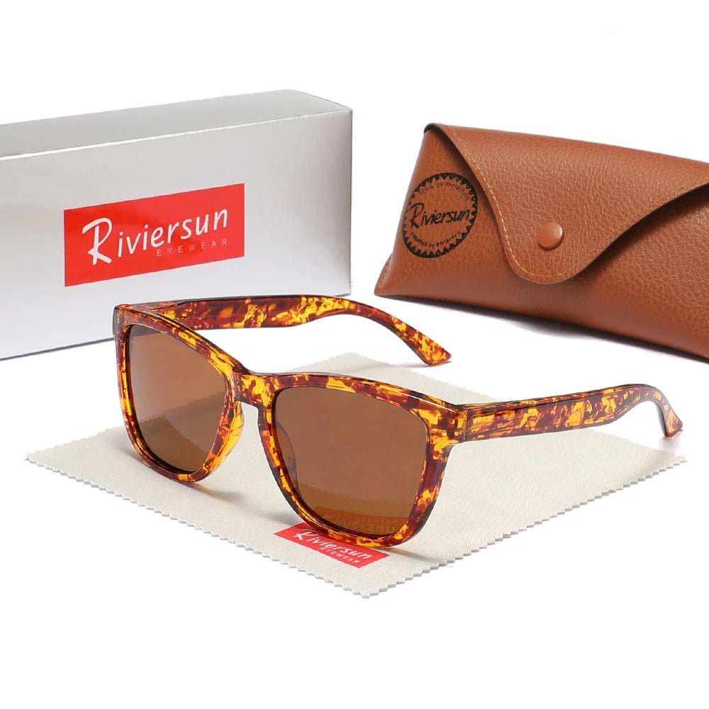 RIVIERSUN Classic Polarized Sunglasses – UV400 Unisex Retro Square Eyewear