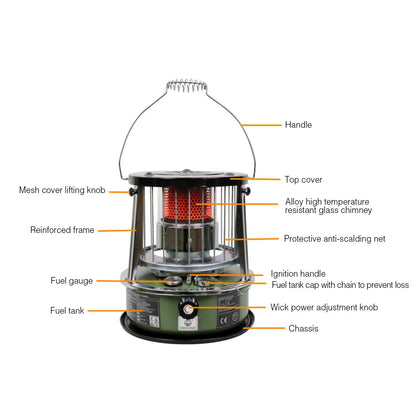 Liftable Kerosene Camping Stove – Windproof Portable Heating Stove for Outdoor &amp; Home Use
