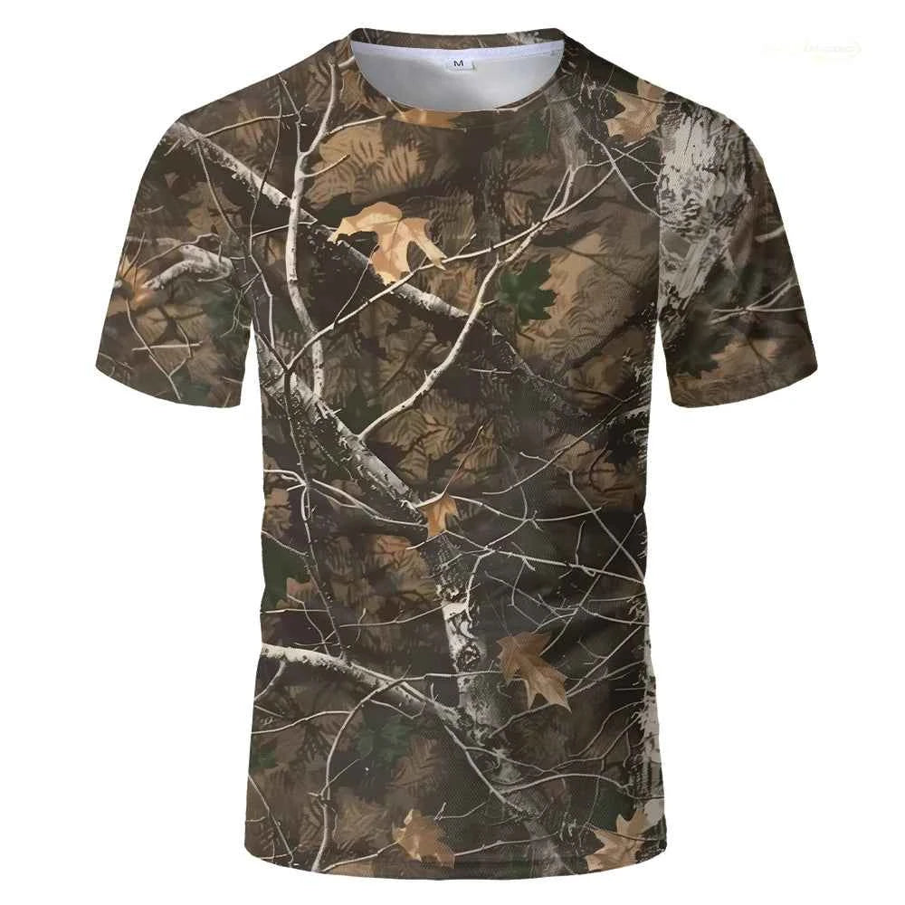 Camo Print Hunting T-Shirt – Breathable Short-Sleeve Outdoor Tee for Men, Women &amp; Kids