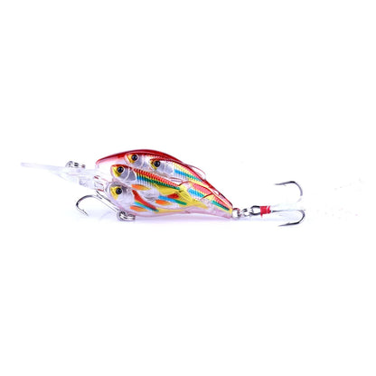 75mm 9g Floating Crankbait Fishing Lure – Swimbait Wobbler with Rattle &amp; 3D Eyes