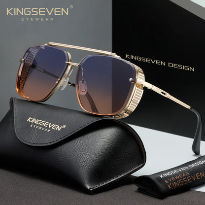 KINGSEVEN Luxury Polarized Driving Sunglasses – UV400 Gradient Lens, Rectangle Frame