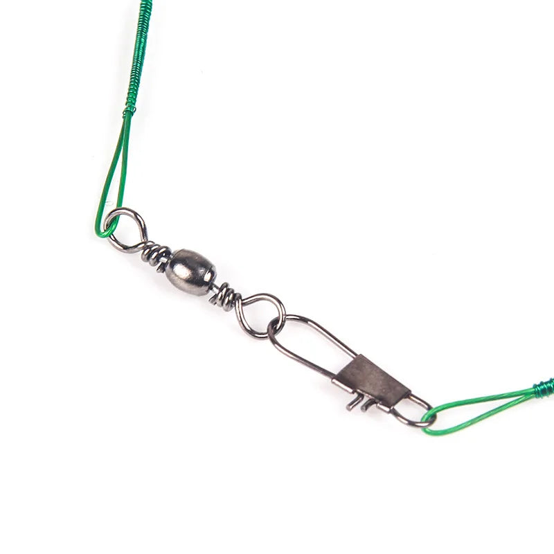 Anti Bite Steel Fishing Line Steel Wire Leader With Swivel Fishing ,  Leash Fishing Wire 15cm 20cm  30cm