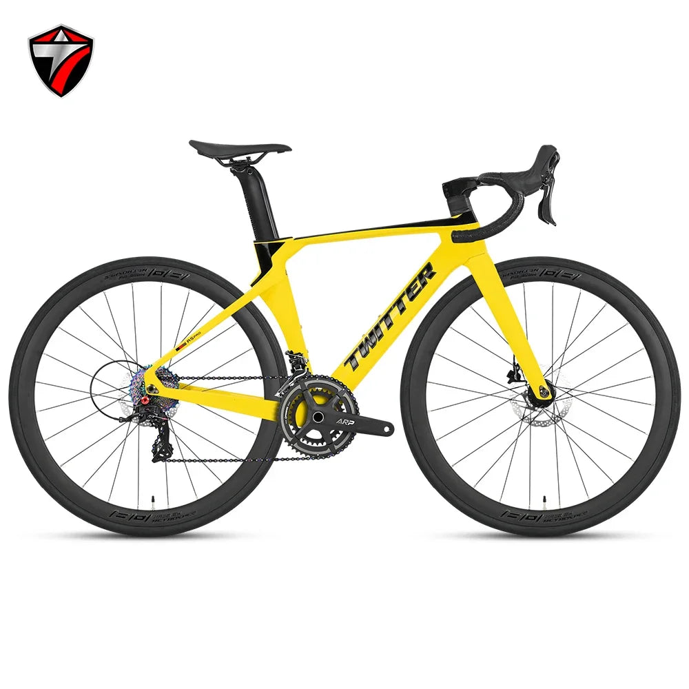 R5pro Carbon Fiber Road Bike 22/24 Speed Racing with Hydraulic Disc Brakes Available in 7 Sizes - 43.5/46/48/50/52/54/56
