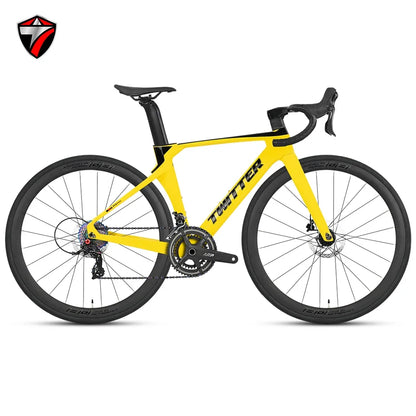 R5pro Carbon Fiber Road Bike 22/24 Speed Racing with Hydraulic Disc Brakes Available in 7 Sizes - 43.5/46/48/50/52/54/56