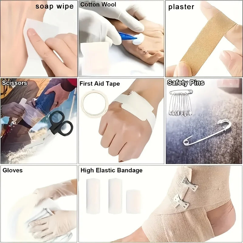 205pcs Universal First Aid Kit for Home, Travel, Outdoor &amp; Emergency. Compact &amp; Complete. Fast Delivery!