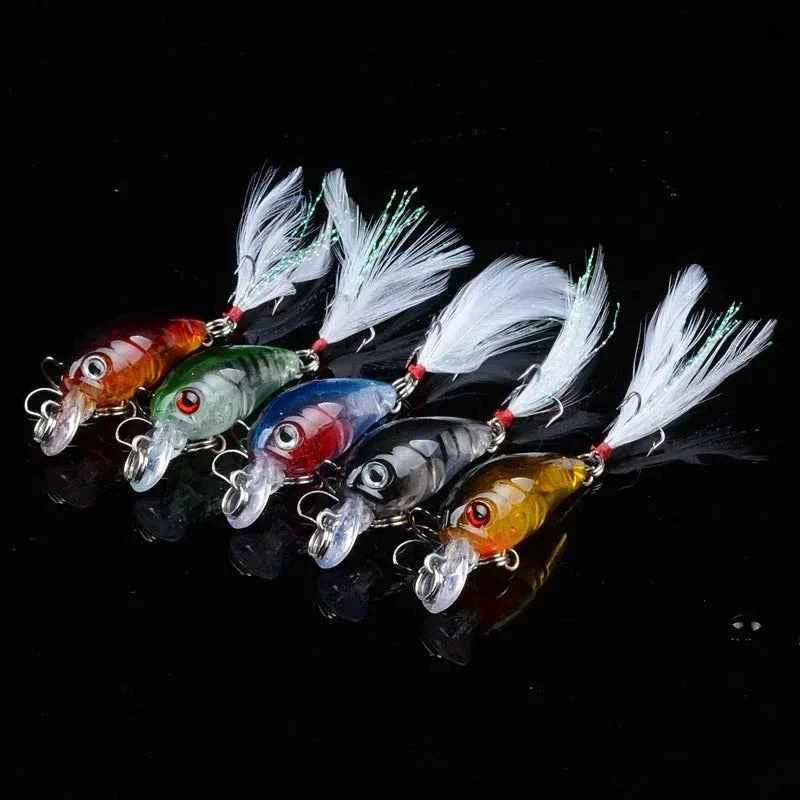 5pc Minnow Crankbait Fishing Lure Set – 4g / 4.5cm Wobbler Hard Bait Kit (Mixed Colors)