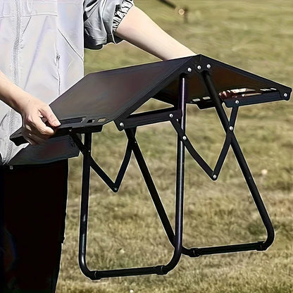 Portable Folding Stainless Steel Camping Table – Outdoor Dining for Camping, Beach &amp; BBQ
