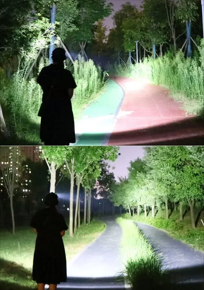 Rechargeable LED Headlamp 1000000LM Head LED Front Flashlight Most Powerful Long Range Headlight Outdoor Fishing Camping Lights