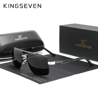 KINGSEVEN x7755 Aluminum Pilot Sunglasses – TAC Polarized Mirror, Anti-Reflective, UV400, Unisex