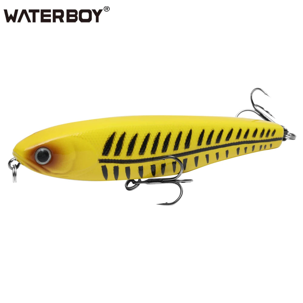 WATERBOY Pencil Stickbait – Walk-the-Dog Topwater Lure, 8.5cm / 9.5cm / 12.8cm, 32 Colors