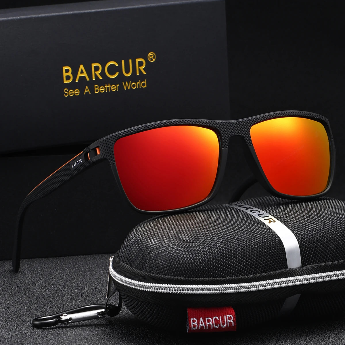 BARCUR Polarized Rectangle Sunglasses – UV400 Mirror Gradient Lens, TR-90 Frame, 9 Colors