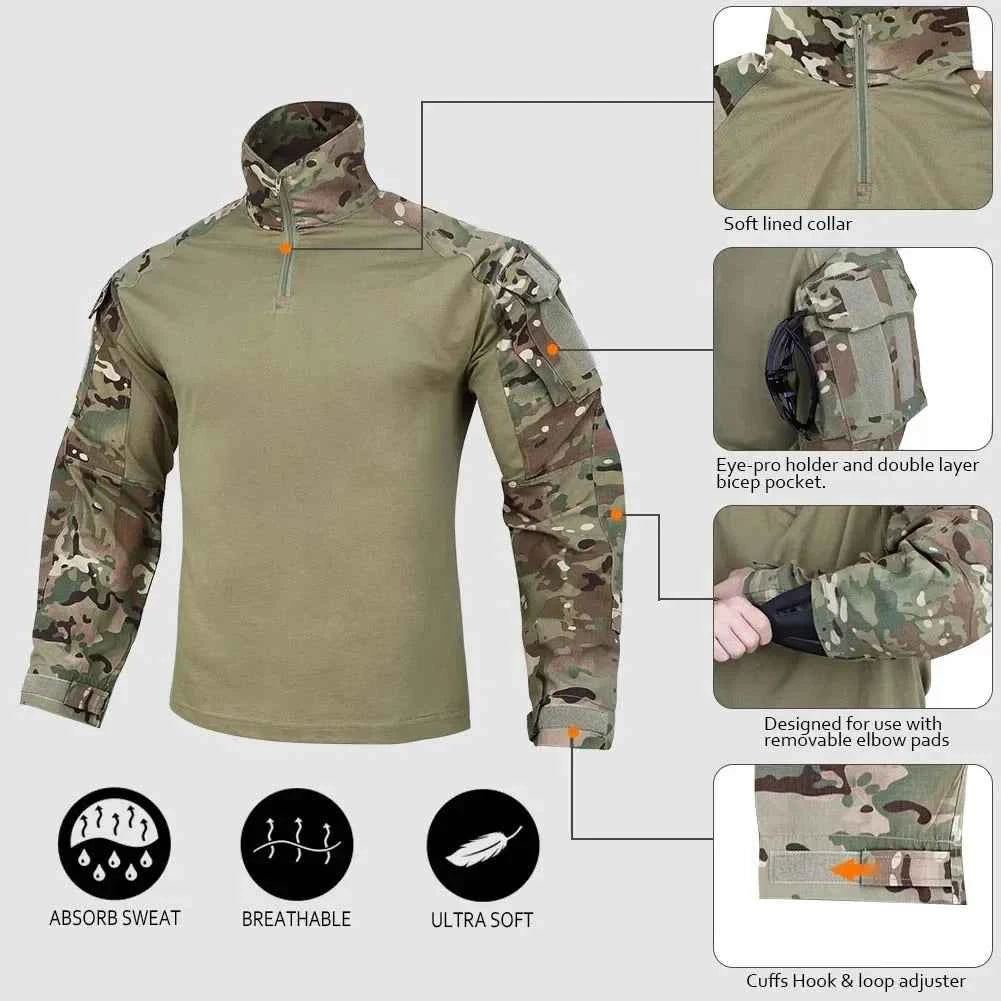 G3 Combat Uniform Tactical Sets Combat Shirt Cargo Pantsuit Training Hiking Hunting Clothes Wear-resisting Suit