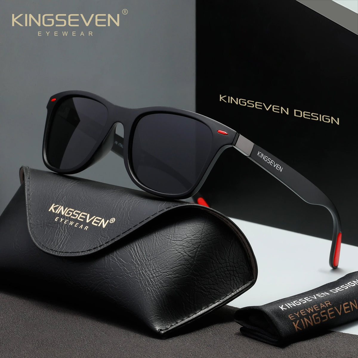 KINGSEVEN 7366 Polarized Sunglasses – Mirror, UV400, Square, Unisex