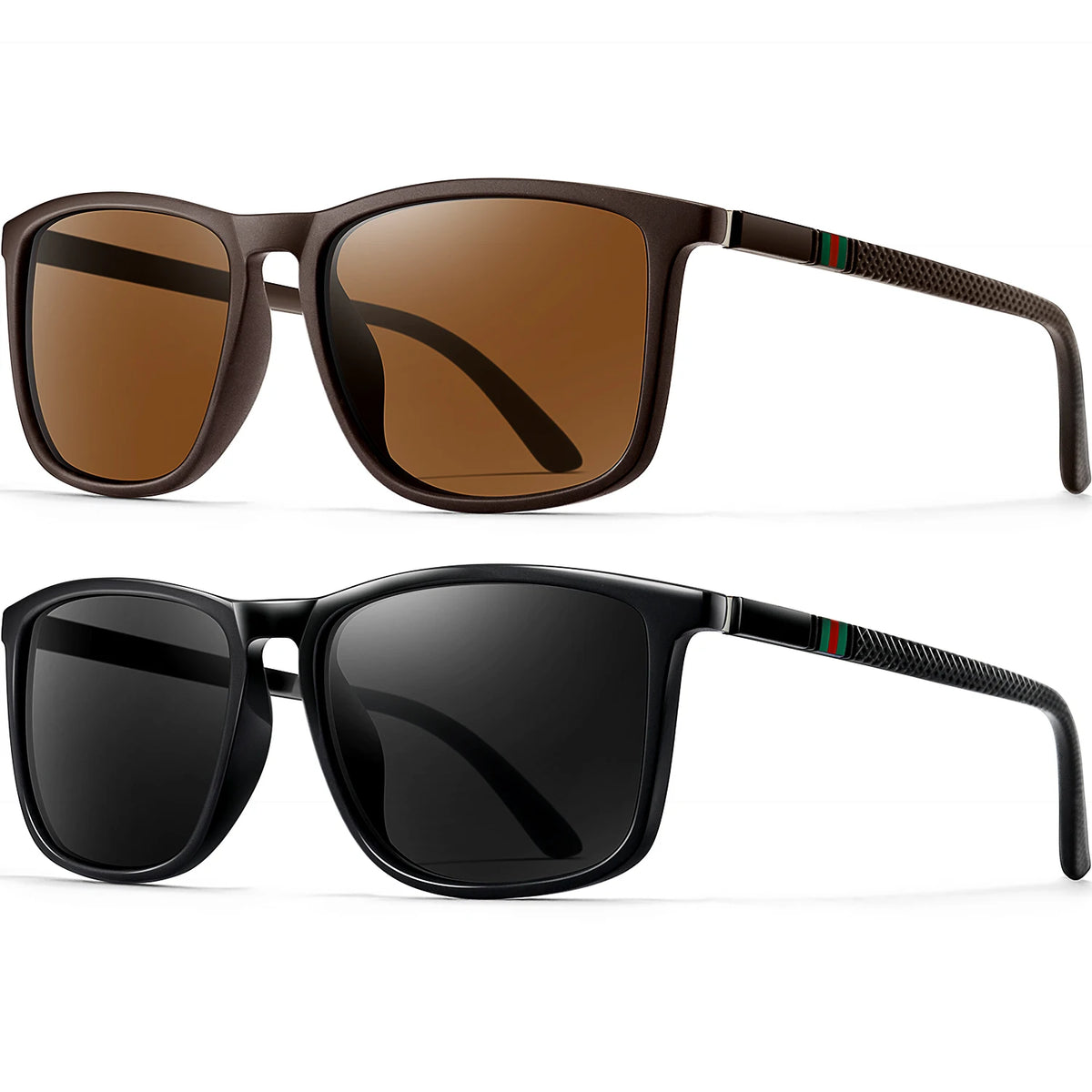 Classic Square Polarized Sunglasses – UV400 Lightweight Shades for Driving, Fishing &amp; Travel