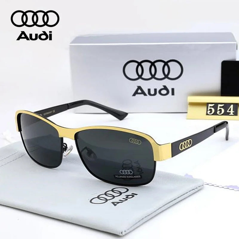 Audi Polarized Driving Sunglasses – UV400 Anti-Reflective Rectangle Frame Unisex Anti-Glare Eyewear (Model 55404)