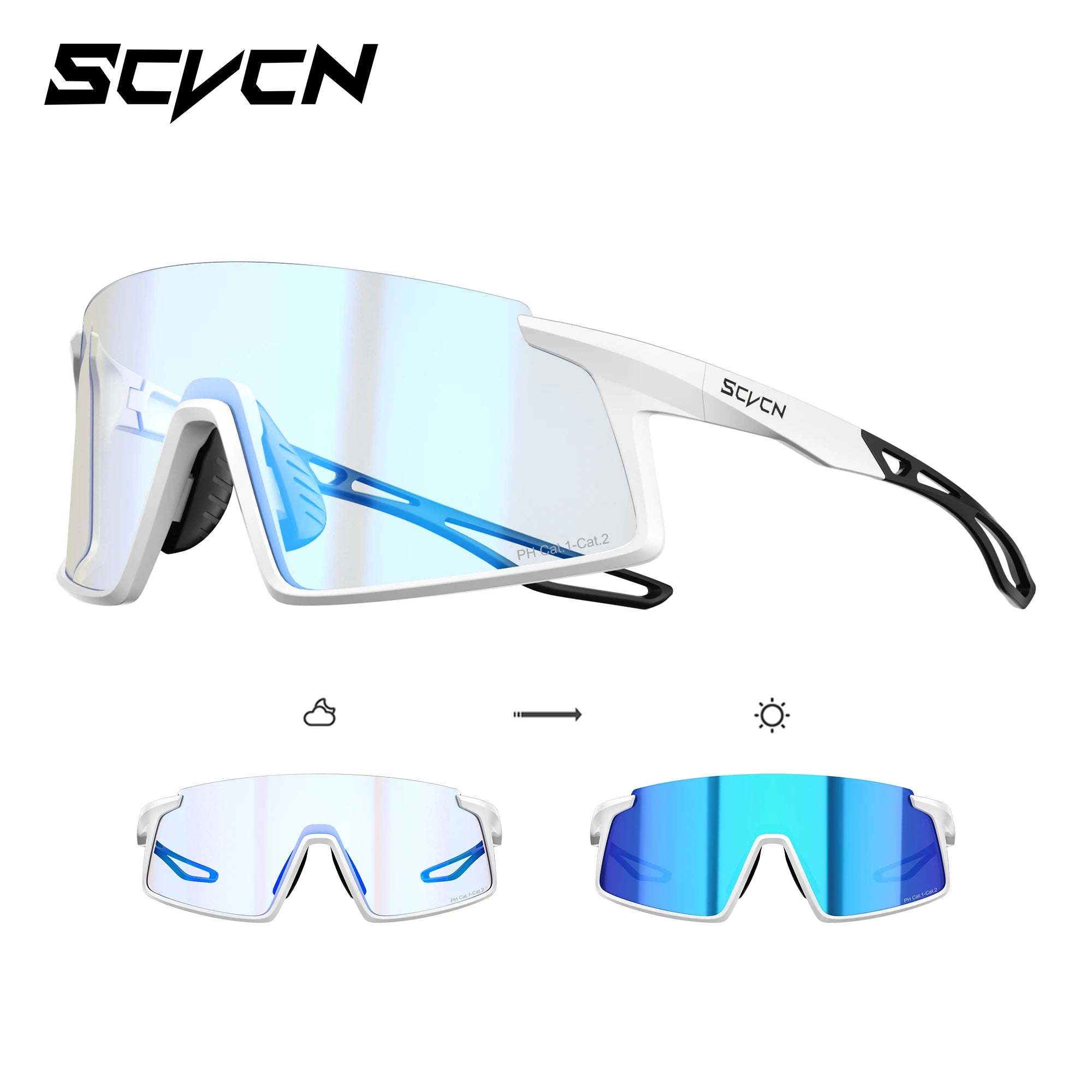 Kapvoe Cycling Sunglasses Photochormic Glasses for Men Hiking UV400 Sports Casual Glggles MTB Bike Glasses Outdoor Eyewear 2026