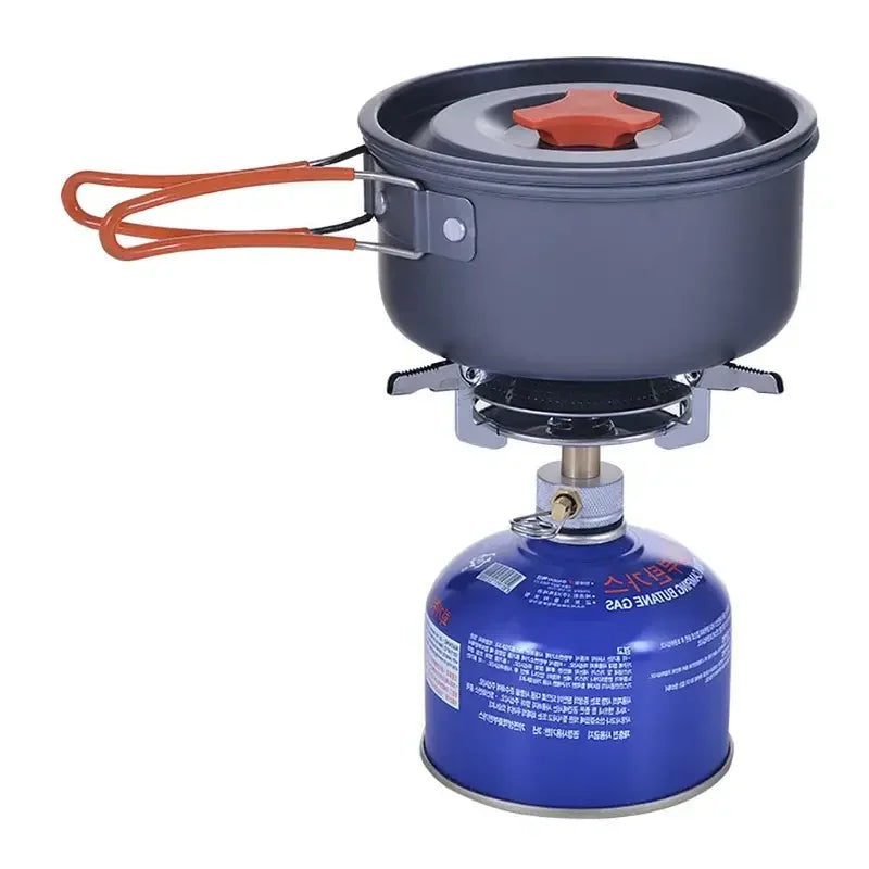 Portable Windproof Camping Gas Stove – Stainless Steel &amp; Brass Stove Head for Outdoor Cooking, Hiking &amp; Picnic (3–5 Person)