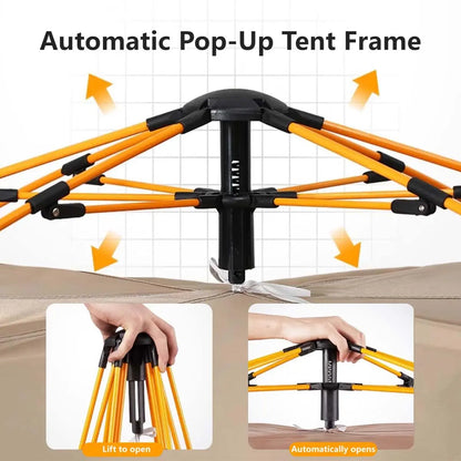 Automatic Pop-Up Camping Tent | 3-4 Person | Windproof &amp; Waterproof