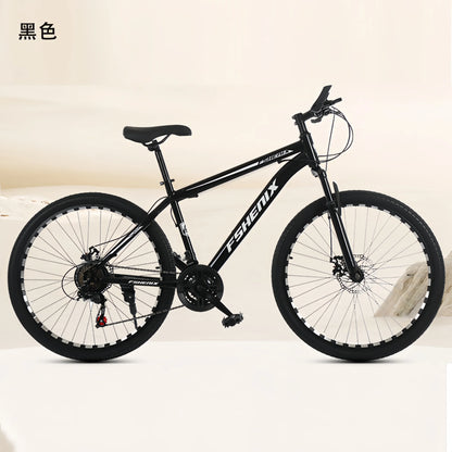 Adult wholesale mountain bikes, 24-inch and 26-inch, shock-absorbing, 21-speed off-road bikes, and college student bicycles
